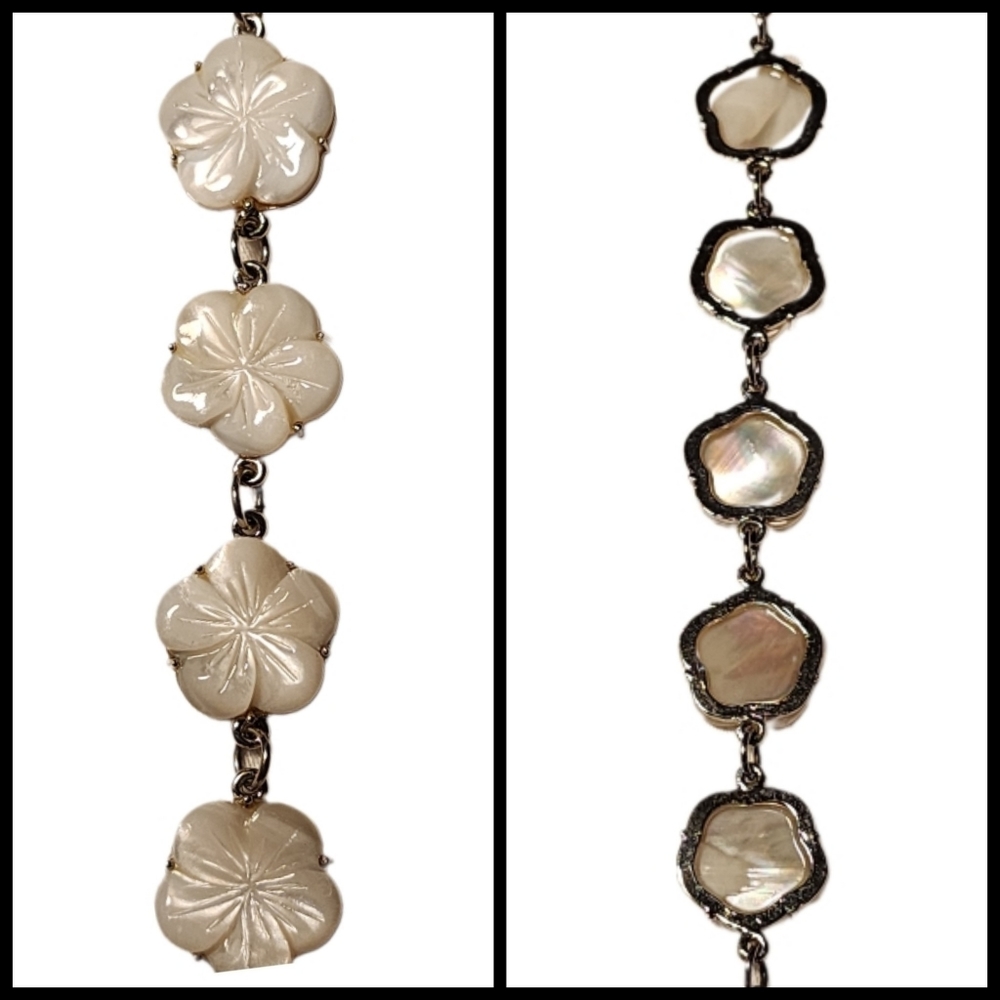 Mother of Pearl Vintage Flower Chain Bracelet